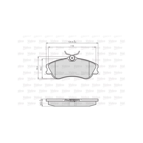 Bromsbeläggsats, Framaxel Valeo Optipack for lcv 873124 VALEO Bromsbeläggsats, Framaxel Valeo Optipack for lcv 873124 VALEO