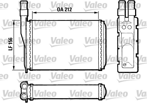 Värmeväxlare, kupévärme, Fram Valeo 883790 VALEO