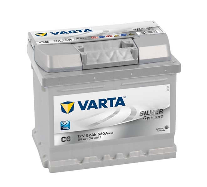 STARTBATTERI VARTA SILVER DYNAMIC C6 12V 52AH 520A, Bagageutrymme VARTA