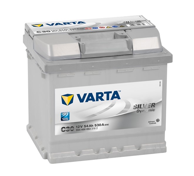 STARTBATTERI VARTA SILVER DYNAMIC C30 12V 54AH 530A, Bagageutrymm VARTA