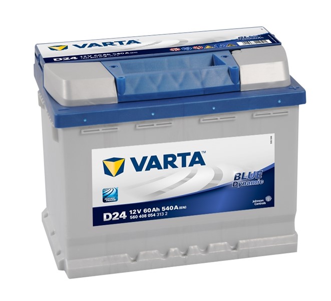 STARTBATTERI VARTA BLUE DYNAMIC D24 12V 60AH 540A, Bagageutrymme, VARTA