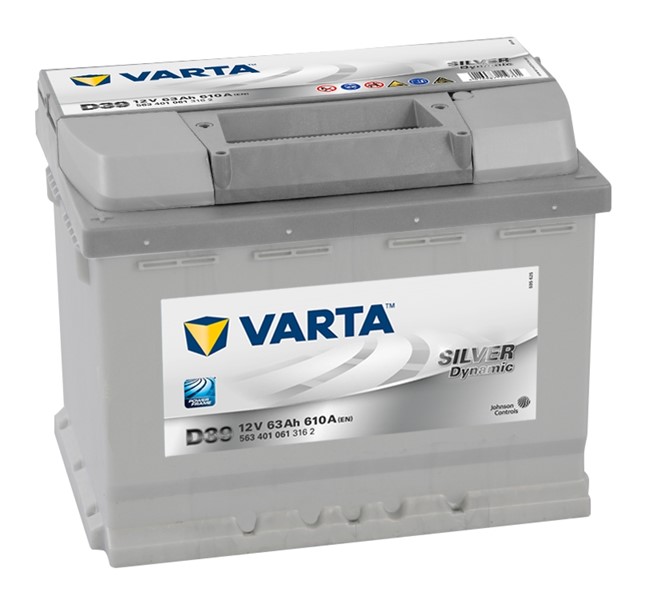 STARTBATTERI VARTA SILVER DYNAMIC D39 12V 63AH 610A VARTA