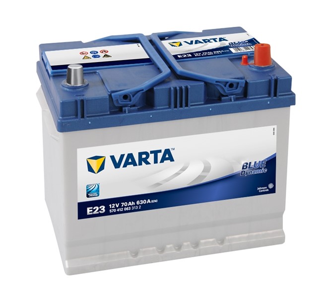 STARTBATTERI VARTA BLUE DYNAMIC E23 12V 70AH 630A, Bagageutrymme VARTA