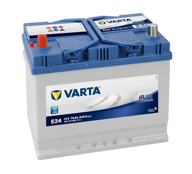 STARTBATTERI VARTA BLUE DYNAMIC E24 12V 70AH 630A, Bagageutrymme, VARTA