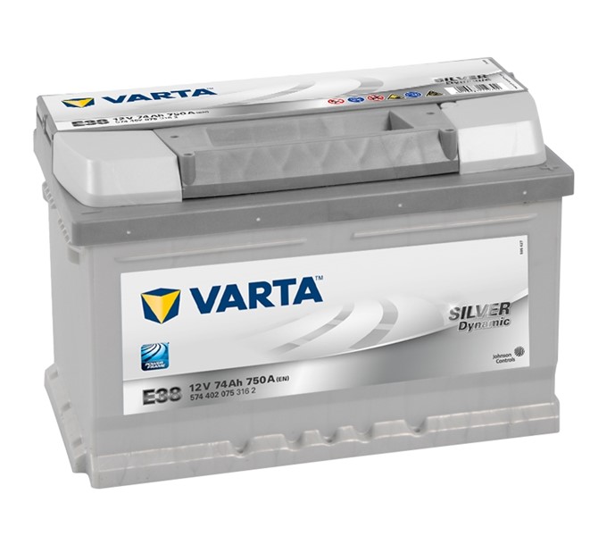 STARTBATTERI VARTA SILVER DYNAMIC E38 12V 74AH 750A, Fotutrymme VARTA
