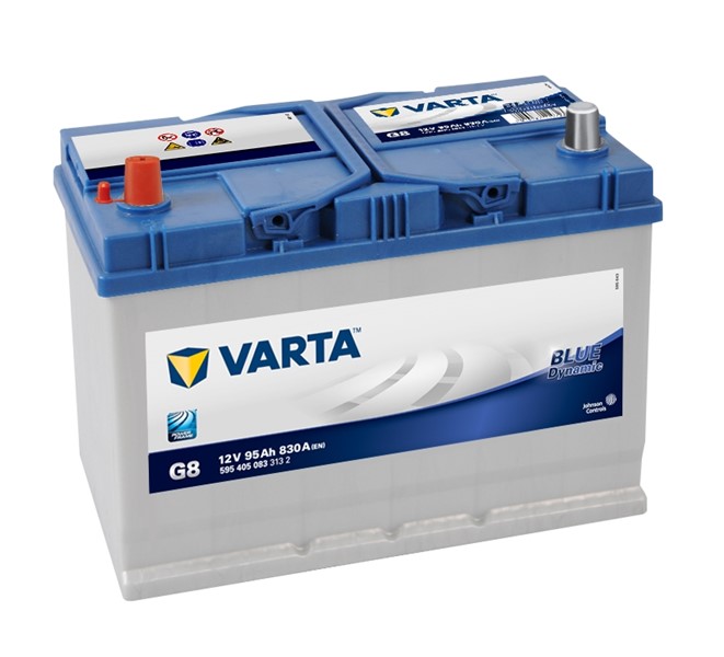 STARTBATTERI VARTA BLUE DYNAMIC G8 12V 95AH 830A, Bagageutrymme VARTA