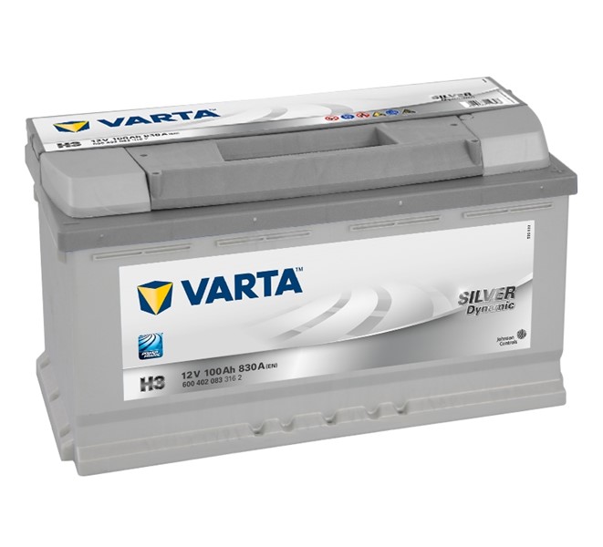 STARTBATTERI VARTA SILVER DYNAMIC H3 12V 100AH 830A, Bagageutrymm VARTA