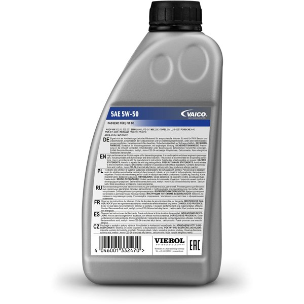 Motorolja Vaico 5W-50 A3/B4 VAICO VAICO Motorolja Vaico 5W-50 A3/B4 VAICO VAICO