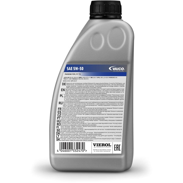 Motorolja Vaico 5W-50 A3/B4 VAICO VAICO Motorolja Vaico 5W-50 A3/B4 VAICO VAICO