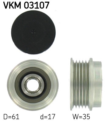 Frihjulskoppling, generator 120A Skf VKM 03107 SKF