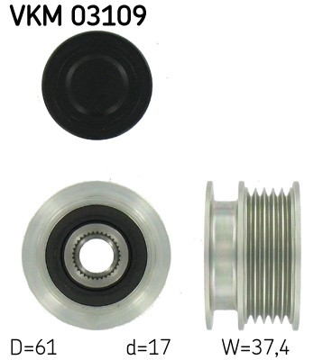 Frihjulskoppling, generator 70A Skf VKM 03109 SKF