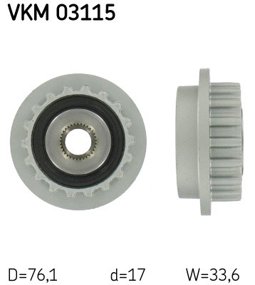 Frihjulskoppling, generator 150A Skf VKM 03115 SKF