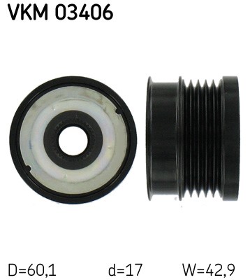 Frihjulskoppling, generator 120A Skf VKM 03406 SKF