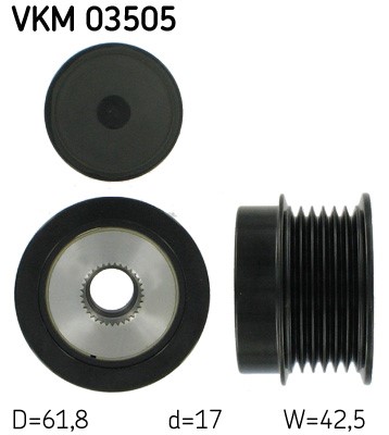 Frihjulskoppling, generator 140A Skf VKM 03505 SKF