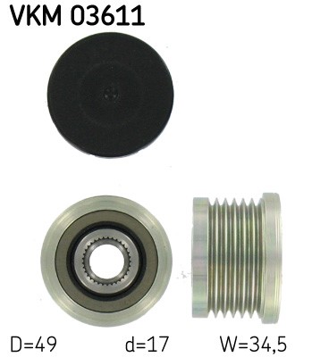 Frihjulskoppling, generator 150A Skf VKM 03611 SKF