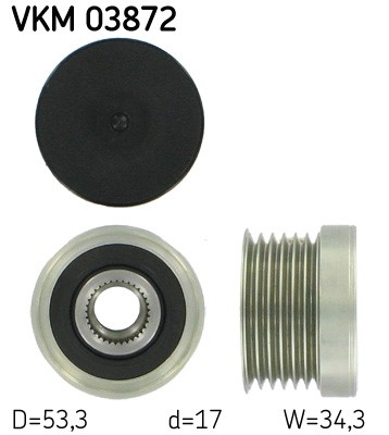 Frihjulskoppling, generator 110A Skf VKM 03872 SKF