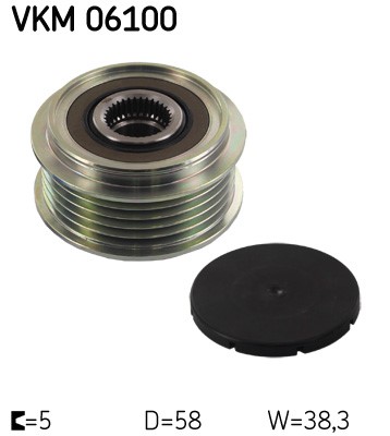 Frihjulskoppling, generator 90A Skf VKM 06100 SKF