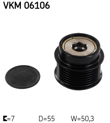 Frihjulskoppling, generator 100A Skf VKM 06106 SKF