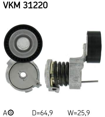 Spännrulle, Drivrem, Vänster, Upptill, Mitt Skf VKM 31220 SKF