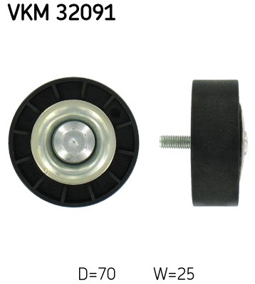 Styrrulle, drivrem, Mitt, Vänster, Nedre Skf VKM 32091 SKF