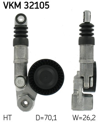 Spännrulle, Drivrem, Mitt, Nedre Skf VKM 32105 SKF