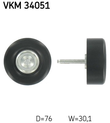 Styrrulle, drivrem, Vänster övre, Mitt, Upptill Skf VKM 34051 SKF