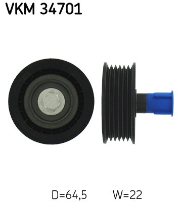 Styrrulle, drivrem, Höger upptill, Vänster övre, Vänster, Upptill SKF