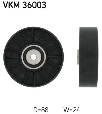 Styrrulle, drivrem, Vänster undre, Nedre, Upptill, Mitt Skf VKM 3 SKF
