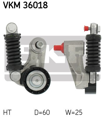 Spännrulle, Drivrem, Mitt till vänster, Mitt Skf VKM 36018 SKF
