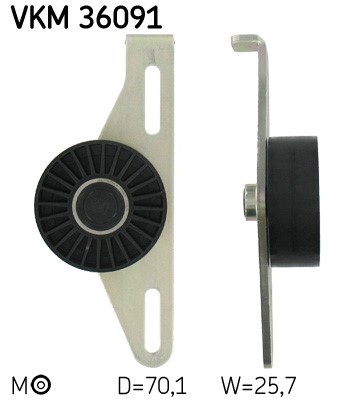 Spännrulle, Drivrem, Mitt, Upptill Skf VKM 36091 SKF