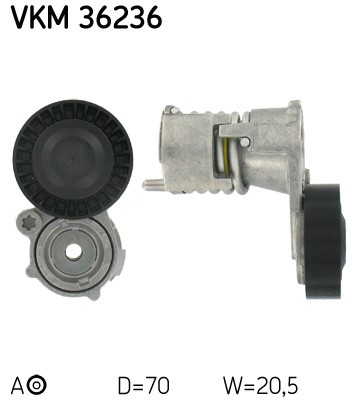 Spännrulle, Drivrem, Upptill, Mitt Skf VKM 36236 SKF