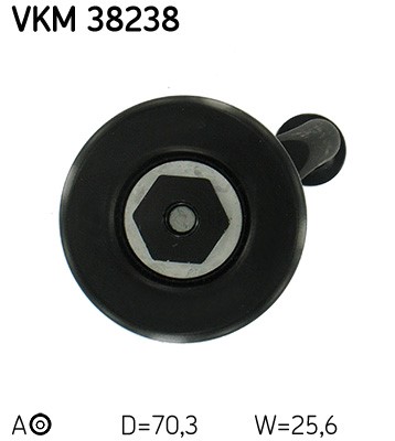Spännrulle, Drivrem, Fram, Bak, Vänster, Mitt Skf VKM 38238 SKF