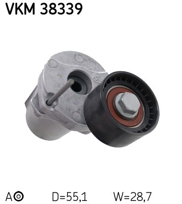 Spännrulle, Drivrem, Mitt till höger, Höger upptill, Mitt till vä SKF