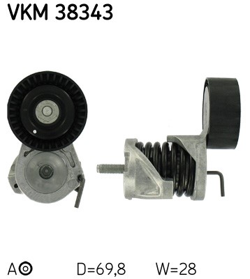 Spännrulle, Drivrem, Vänster undre, Mitt till höger, Höger, Mitt  SKF