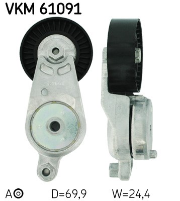 Spännrulle, Drivrem, Mitt, Höger, Vänster Skf VKM 61091 SKF