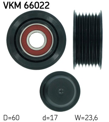 Styrrulle, drivrem, Vänster Skf VKM 66022 SKF