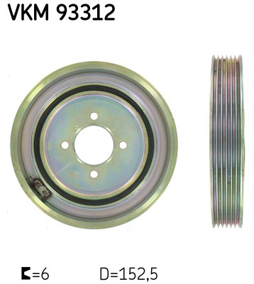Remskiva, vevaxel Skf VKM 93312 SKF