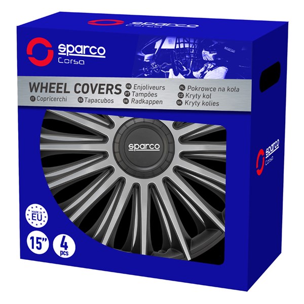 Navkapslar Hjulsidor, Universal Sparco SP 1393BKSV Navkapslar Hjulsidor, Universal Sparco SP 1393BKSV