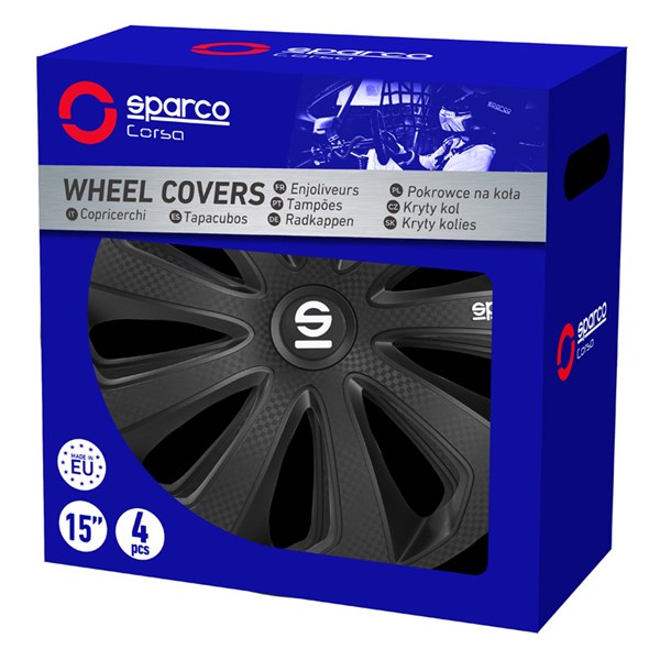 Navkapslar Hjulsidor, Universal Sparco SP 1474BKC Navkapslar Hjulsidor, Universal Sparco SP 1474BKC