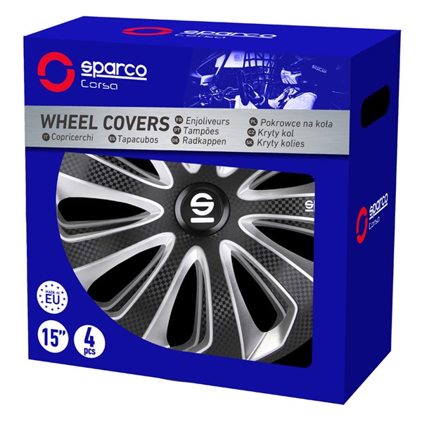 Navkapslar Hjulsidor, Universal Sparco SP 1475BKSVC Navkapslar Hjulsidor, Universal Sparco SP 1475BKSVC