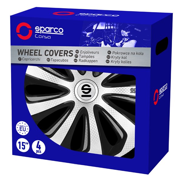 Navkapslar Hjulsidor, Universal Sparco SP 1475SVBKC Navkapslar Hjulsidor, Universal Sparco SP 1475SVBKC