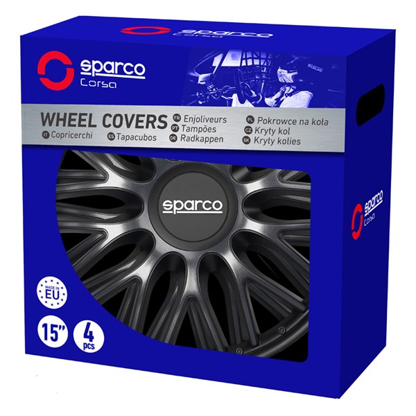 Navkapslar Hjulsidor, Universal Sparco SP 1496GRBK Navkapslar Hjulsidor, Universal Sparco SP 1496GRBK