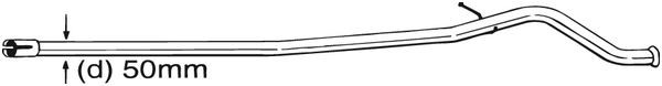 Reparationsrör, katalysator, Mitt Bosal 889-541 BOSAL