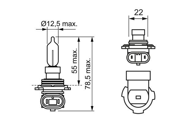 Halogenlampa BOSCH Pure Light WS Hir2 PX22d BOSCH