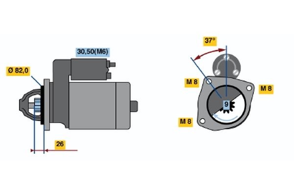 Startmotor 12V Bosch 0 001 109 302 BOSCH