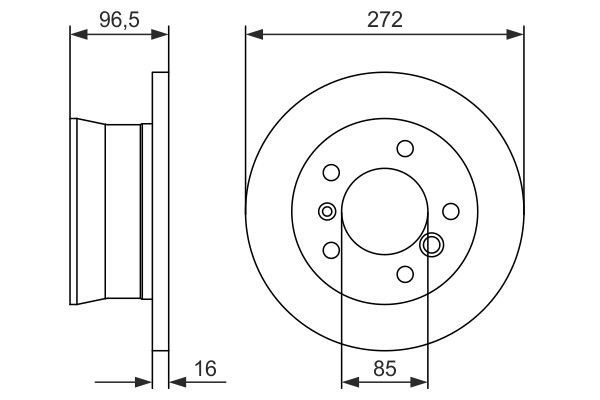 Bromsskiva Solid, Bakaxel Bosch 0 986 479 B33 BOSCH