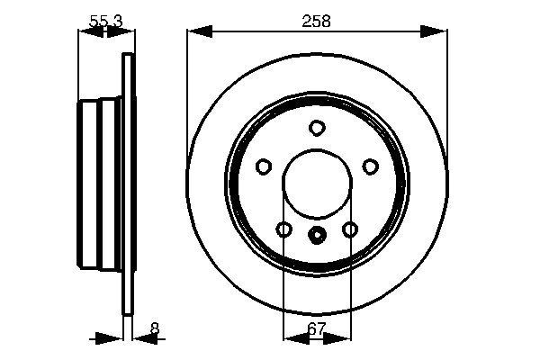 Bromsskiva Solid, Bakaxel Bosch 0 986 479 B36 BOSCH
