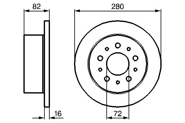Bromsskiva Solid, Bakaxel Bosch 0 986 479 B63 BOSCH