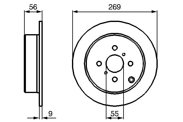 Bromsskiva Solid, Bakaxel Bosch 0 986 479 B71 BOSCH