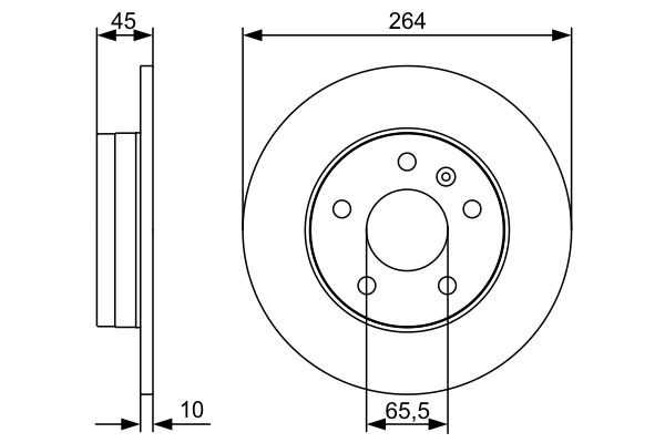 Bromsskiva Solid, Bakaxel Bosch 0 986 479 C66 BOSCH